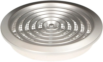 Ventilačná mriežka guľatá fi 80 mm so sieťkou - Farba saténová strieborná