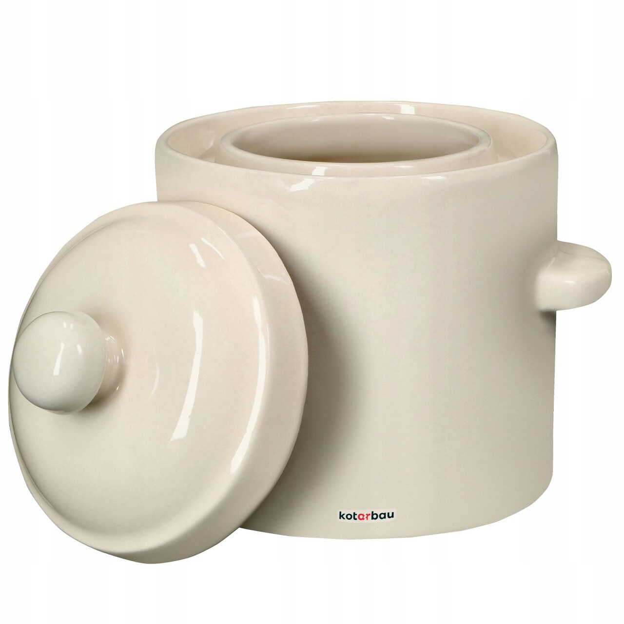 Kameninový sud s vekom biely 1,8 l