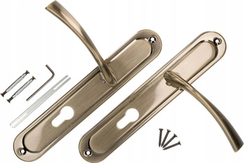 Dverová kľučka na vložku dlhý štít patina 72 mm - Farba patina