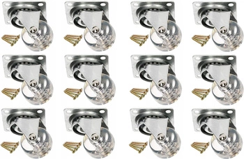 Nábytkové otočné koliesko priehľadné 35 mm - 12 ks.