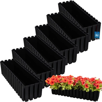 Kvetináč balkónový šedý na zábradlí 600 MM Sada 6 ks..