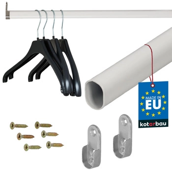 Tyč do skrine na oblečenie lakovaná biela 90 cm