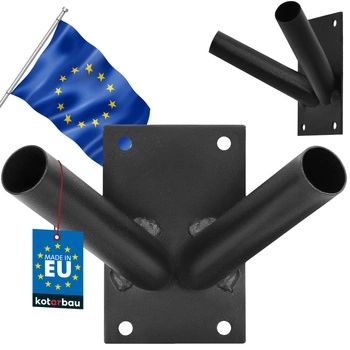 Držiak vlajky nástenný dvojitý čierny