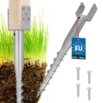 Základňa stĺpa kotva u skrutkovateľná do zeme oceľ 90x710 mm