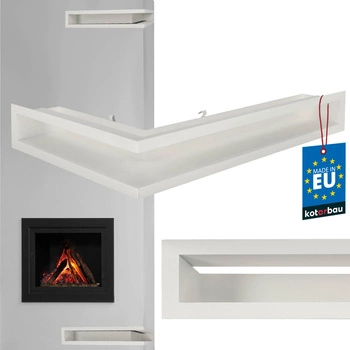 Luft rohová pravá krbová mriežka biela oceľová 60x40 cm