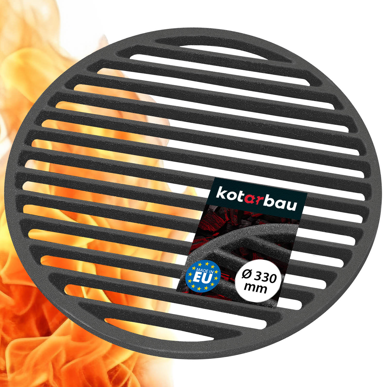 Okrúhly liatinový rošt pre krbový sporák kotol 330