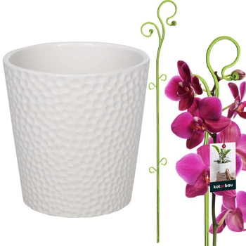 Kvetináč keramický biely 11 cm