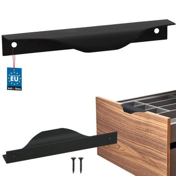 Hranatá nábytková úchytka moderná hliníková matná čierna 128 mm