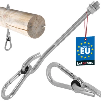 Hák na hojdačku s karabínou skrutkový do dreva m12 230 mm