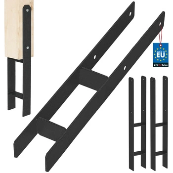 Základňa stĺpika h na zamurovanie pozinkovaná čierna 80 mm sada 2 ks.