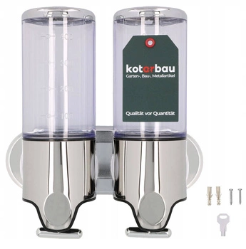 Nástenný dávkovač na kúpeľňové tekuté mydlo 0,5 l - 2 ks.