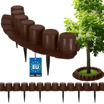 Okraj trávnika obrubník s nárazníkom plastový zatĺkací hnedý 4 m