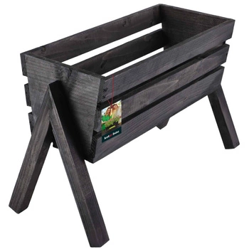 Stojaci drevený kvetináč čierny 40 cm