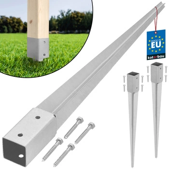 Základňa stĺpa poháňaná kotva zem oceľ 45x45x600 mm sada 2 ks.