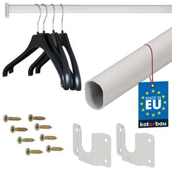 Tyč do skrine na oblečenie lakovaná biela 41 cm