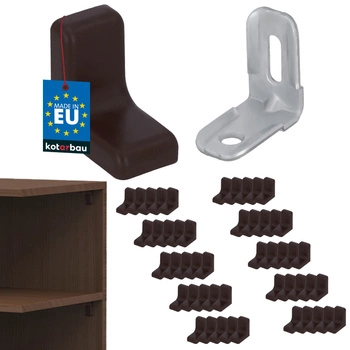 Nábytková uhlová konzola s uzáverom wenge sada 50 ks.