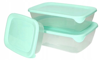 Raňajková krabička obalový box lunch box set 3 ks - Farba transparentná